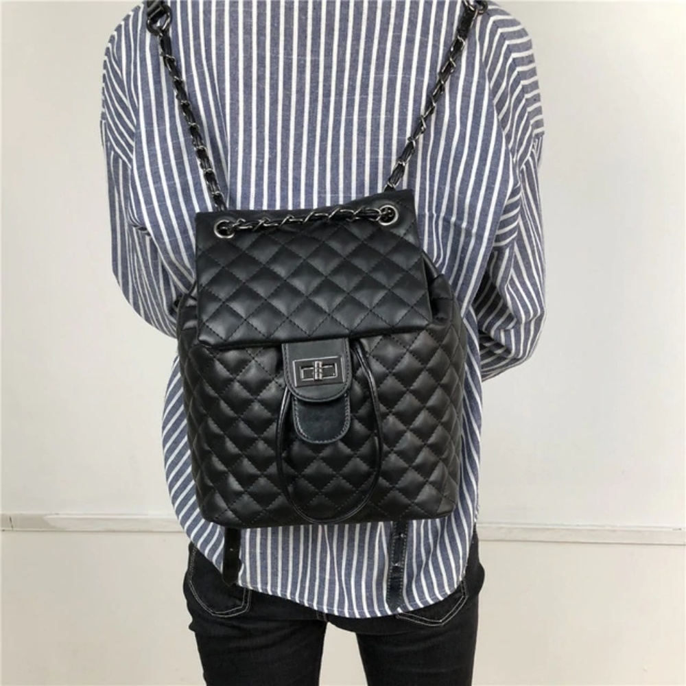 Urban Spirit Backpack Black with Silver Hardware